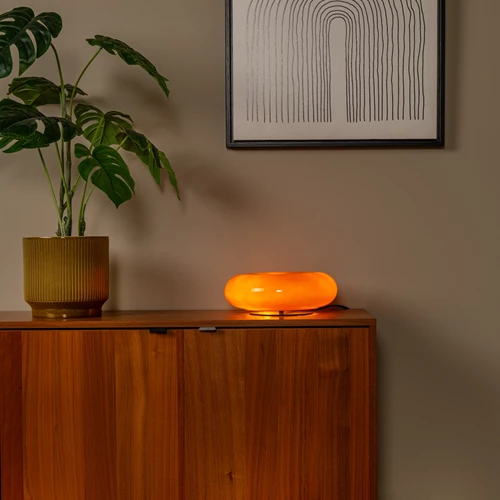 Lucide SENTINO - Table lamp - Ø 29,5 cm - 3xG9 - Orange - atmosphere 1
